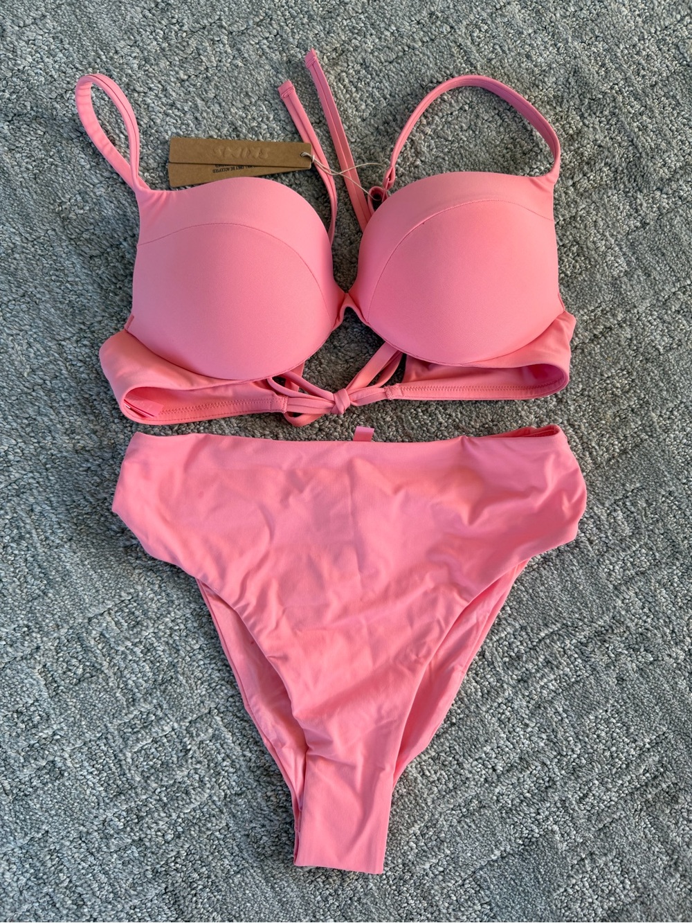 SKIMS Pink Padded Two-Piece Bikini Set